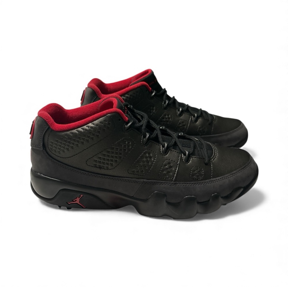 Air Jordan 9 Retro Low Golf Mens Size 11 Black Dark Charcoal Red FJ5934-002